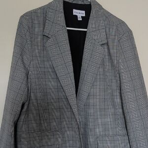 Steve Madden Long Gray Plaid Blazer Womens, size L